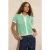 TRENDYOLMİLLA Dames Groen Gestreept Kort Regular fit Blouses