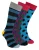 HS by Happy Socks – Heren 3-Pack Kleurrijke Gestreepte Dress Sokken – Brede Streep