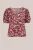 WE Fashion – Dames T-shirt met print – Curve – Regular fit – Donkerrood – Katoen – Plus Size