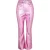 AmyLynn Metallic broek met wijde pijpen voor dames (Roze)