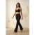 Hoge taille wijde been gebreide joggers