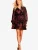 love & roses Cocktailjurk  donkerrood / zwart / zilver