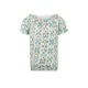 No Way Monday blouse met all over print lichtblauw