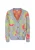 Jalene Gebreid vest  stone grey / limoen / oranje / framboos