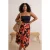 Trendyol Curve Dames Zwart Bloemen Midi Grote maten Rokken