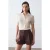 Slim Fit Polo Kraag Gebreide Blouse