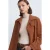 Dames Faux Suede Knopenjack
