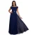 Maxi jurk met schelpnneck in chiffon vrouw Goddiva