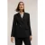 Motivi Structured Double-breasted Pinstripe Jacket Black