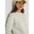 Cecil Dames Sweatshirt met 3/4-mouwen, ronde hals en strepen in Groen