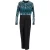 Self-Portrait jumpsuit met kanten details in blauwgroen polyester