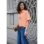 Blouse met korte mouwen in ribfluweel