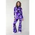 Colourful Rebel Graphic Flower Peached Extra Flare Pants Light Lilac