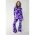 Colourful Rebel Graphic Flower Peached Extra Flare Pants Light Lilac