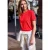 Shirt met ronde hals en knoopdetail