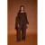 Studio AMAYA straight high waist broek bruin