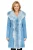 Dames blauwe Toscaanse trenchcoat met capuchon van echt schapenleer – Isola
