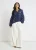 Marineblauw grof gebreid vest