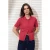 TRENDYOLMİLLA Dames Rood Ajour Kort Regular fit Blouses