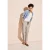 Street One Dames Seersucker paperbag-broek in Beige