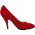 Ferragamo Red (1960) pumps met kristallen versiering in rood satijn.