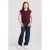 America Today gebreid vest met borduursels – donkerrood