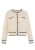 Faina Vest Dames wol wit zwart