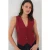 Fitted Buttoned V-hals Vest met Paspelzak