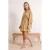 TRENDYOLMİLLA Dames Kaki Effen Extra Kort / Super Mini Driekwart mouw Strandkleding Skater Strandjurken
