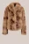 WE Fashion – Dames jas van imitatiebont – Regular fit – Lichtbruin –