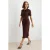 TRENDYOLMİLLA Dames Bruin Effen Midi Kort Casual A-lijn Jurken