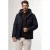 Agiato winterjas met imitatiebontkraag – donkerblauw