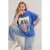 Trendyol Curve Dames Donkerblauw Grafisch Kort Oversized Grote maten T-shirts