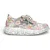 Laura Vita Nikito 62 dames sneakers met grijze bloemenprint van leer en platformzool.