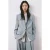 Mango regular blazer grijsblauw