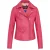 Dames fuchsia roze klassieke Brando biker leren jas – Broome