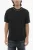 Effen kleur Easy Fit T-shirt met ronde hals en overhemdmouwen in zwart
