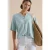 Blouse met korte mouwen en gespleten hals