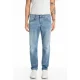 REPLAY GROVER straight leg jeans met slijtage – lichtblauw