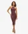 Jersey Midi-jurk met T-rug Bruin