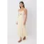 TRENDYOLMİLLA Dames Geel Bloemen Midi Mouwloos Bodycon Jurken
