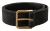 Dolce & Gabbana Bruin Fluwelen Gouden Logo Metaal Taille Gesp Riem