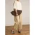 Manfield leren loafers met ponyhair en koeienprint bruin/ecru