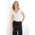 TRENDYOLMİLLA Dames Ecru Effen Kort Getailleerd T-shirts