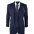 Heren 3-delig marineblauw geruit tweed retro klassiek pak