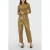 JOSH V lak wide leg high waist broek olijfgroen