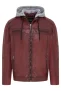 Heren Ox Red Hooded Burgundy Biker Lamsleren Jas – Burten
