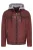 Heren Ox Red Hooded Burgundy Biker Lamsleren Jas – Burten