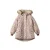 Wheat gebloemde winterparka met imitatiebontkraag – roze