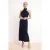 Damesjurk in marineblauw, plat model, mouwloos, chic/avondjurk